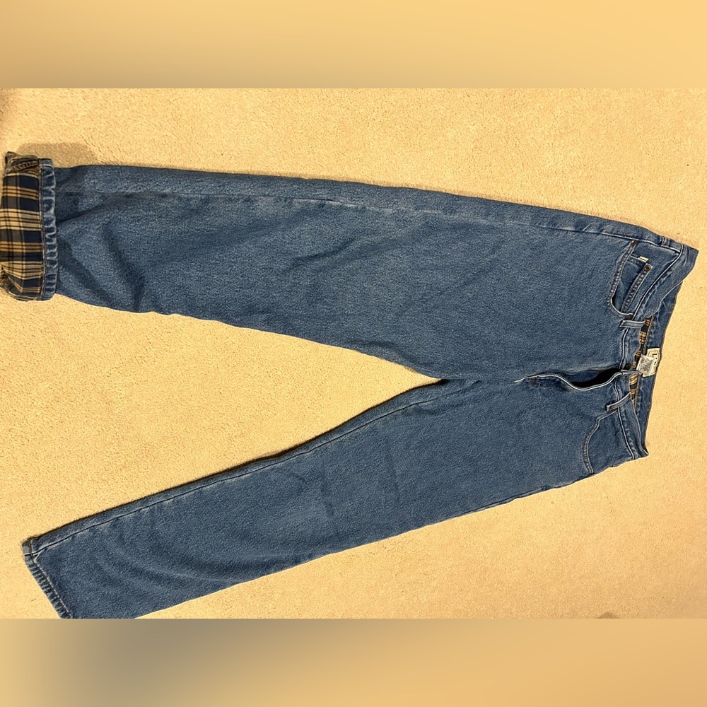 L.L. Bean Men's Relaxed Fit fleece lined Denim Jeans 34x32